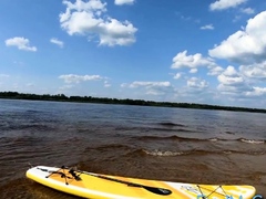 Big-Ass Blonde's Naked Walk on a Paddleboard