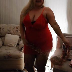 Kitty Queen&rsquo;s Christmas Special, Black Fishnet Pantyhose, Lingerie. Blond Mature Pawg, Big Ass And Natural Tits