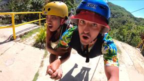 ”Ziplining amateur couple made a horny sex tape together once back home”