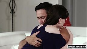 Tgirl gets her tight ass screwed by stepson