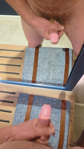 In front of the mirror