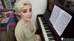 PIANO TEACHER PERVING DOWN INNOCENT BABES TOP AT HER TITS WHILE SHE PLAYS
