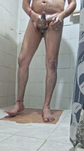 Relaxing in the shower