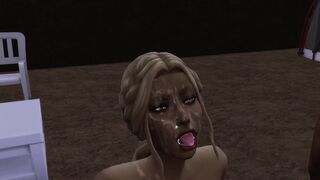 Mega Sims-Cheating wifey gets blowbanged by strangers inside front of cuckold hubby (Sims four)