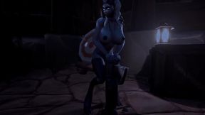 draenei grinding on a pole at night - warcraft porn parody