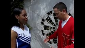 Busty Cheerleader In Blue Skirt Gets Blacked
