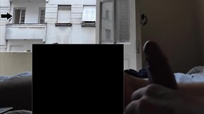 Amateur flashing in hotel: the neighbors window & masturbation