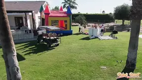 Jewelz Blu enjoys a reckless group sex encounter at the beach