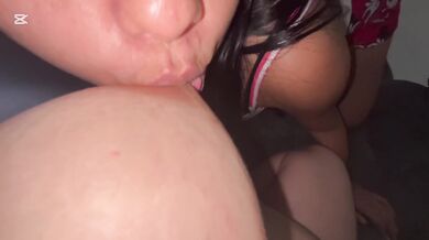 Breastfeeding with my friend bursts with creamy lactating fuck