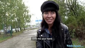 Public Porn Mouthful of cum and fuck for sexy brunette babe Sasha Colibri