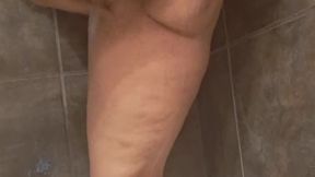 Stretching my tight asshole in the shower &mdash;  gotta be quiet people are home shhh