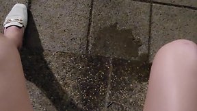 Outdoor pee compilation featuring shemale ting-xuan