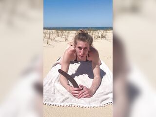 Little playing on the beach - and anal with dildos