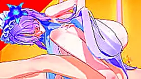 Anime Goddess Gags on Giant Cock in Wild Wuthering Waves Blowjob