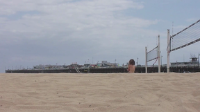 Bouncy bikini beach babe