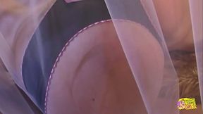 Flirting with an ebony in bed eventually leads to the lez blonde having interracial sex