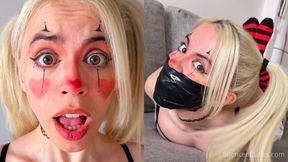 Bondage Marionette?! Clown Nani Gets TAPE GAGGED Mid-Show! (4K)
