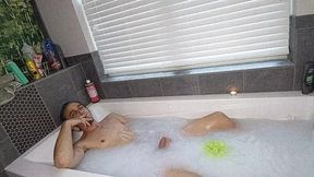 Bored as Hell Pumping My Cock in the Tub with My Bathmate