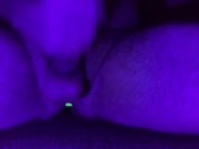 Glow in the dark Buttplug/pierced cock / cum shot/UV