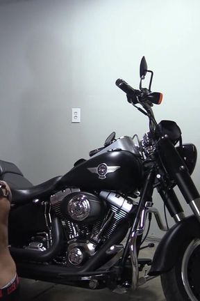 Fucking my submissive on my Harley, cigar smoking!