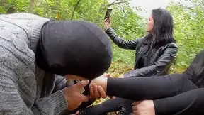 Shoe worship with the poor man slave by Femdom Austria