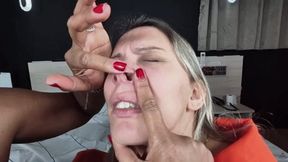 Opening and exposing her giant nose until it was completely red and crooked. By Veronica Linss and Melissa Ramos Cam Babi part 4