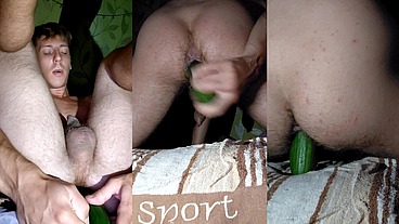 Two big cucumbers are fucking me deep.