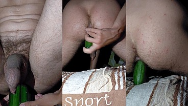 Two big cucumbers are fucking me deep.