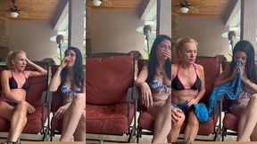 jessb and bella bare outdoors sneezing in bikinis!