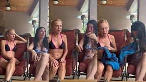 jessb and bella bare outdoors sneezing in bikinis!