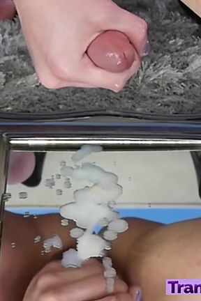 Pornstar Eva Cassini shows you t girl cock and balls