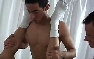 Naked grind on me gay using some of the jizz as lube,