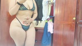 Voluptuous maid sheds her work uniform