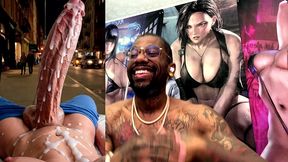 huge fucking transgender bwc cumming thicc fucking loads in public, ai generated