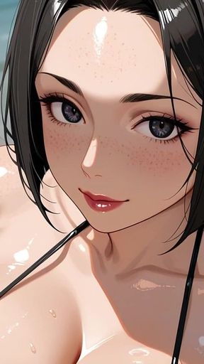 Beach Brunette Dark Nipple Ai Porn