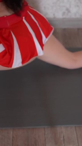 Must-see moment from "Cheerleader stretching at home! Voyeur! Ass Legs Perfect Body"