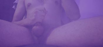 Cloudy night white boy jerks his thick uncut cock while chilling