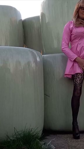 Crossdresser Gina Pissing in PVC   Clip 1