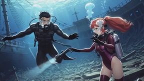 Scuba Diver Couple Fucking Underwater in WWII Shipwreck - Multiple Creampies & Bubbles