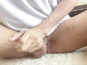 通学前に朝からドスケベチンポを調教する変態大学生