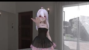 [mmd] 弱音chocolate Cream Black Stockings; Dress; Butt Plug; Anal Beads; Erotic Tattoos