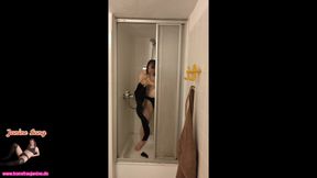 Showers in Leather Outfit