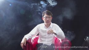Deep Inhales and Thick Smoke: Confident Man's Elegant Smoking Session — KW1 HD