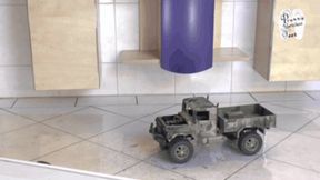 Stable military Truck under heavy Boots