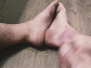 CAUTION!!! Dirty smelly hiker feet. I cum on my feet