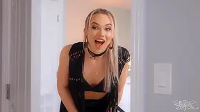 Blonde Tranny In Boots And Leather Ass Fucked Doggystyle: I Spy A Big Hard Cock - Emma Rose