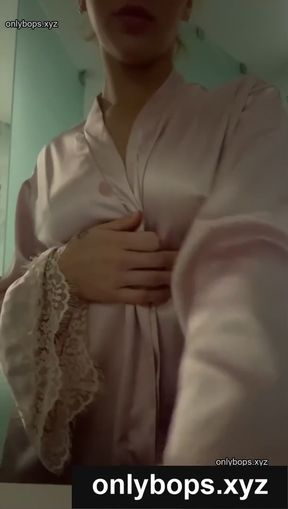 Bathrobe and cleavage