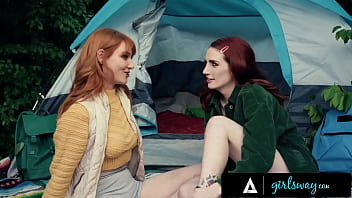 GIRLSWAY - Redhead Lacy Lennon &amp_ Her Sexy Neighbor Have A Hard Secret Affair During A Camping Trip