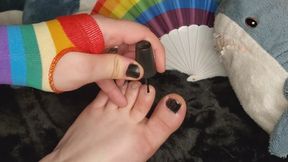 trans feet getting black nailpolish