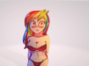 Rainbow Dash с шикарными сиськами [Моя 3D анимация бесплатно]